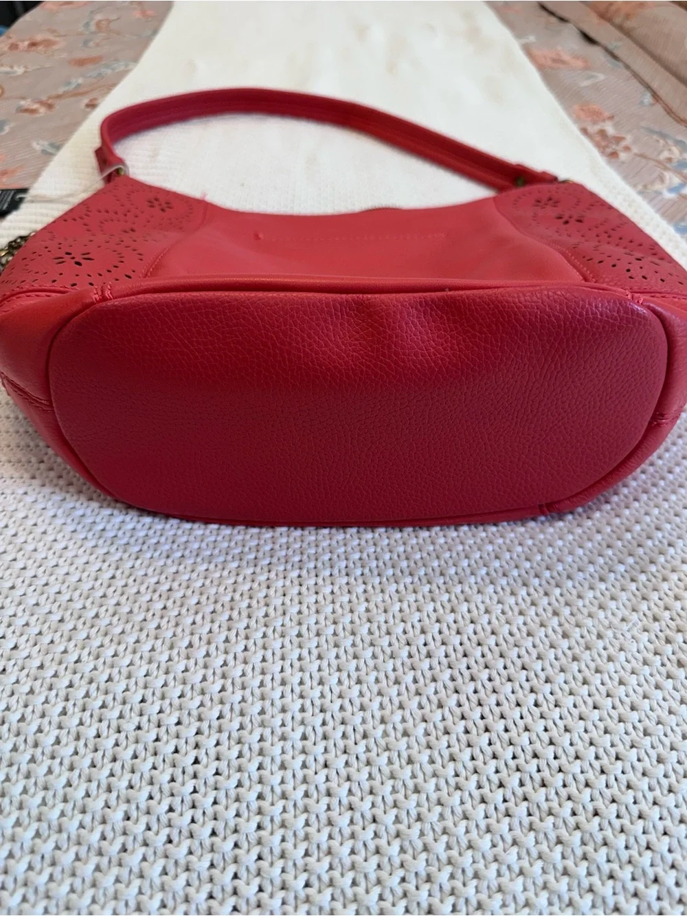 The Sak Coral Laser-Cut Leather Hobo with Charm Detail - NWT